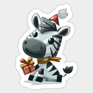 Cute Zebra Drawing Sticker